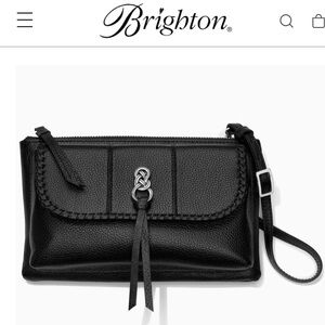 Brighton Black Leather Crossbody Bag